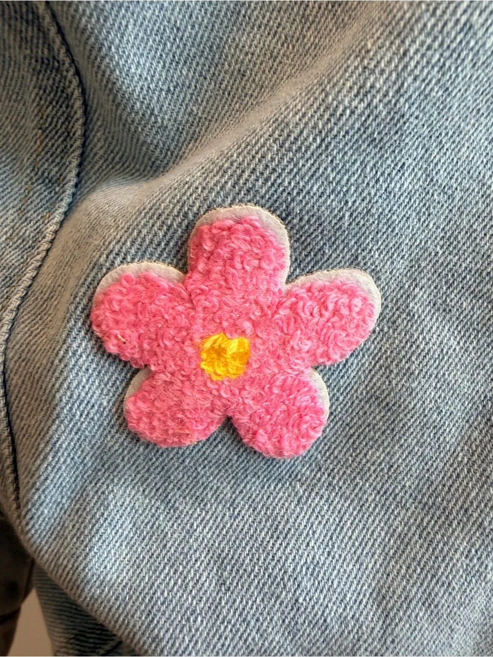 NEW WITHOUT TAGS - PAISLEY Light Blue Kids Denim Jacket with Appliqués, size 9